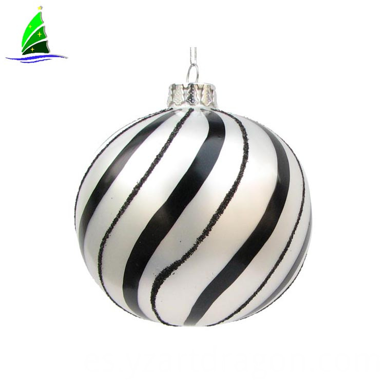 Pintado a mano interior colgante de cristal verde bola de Navidad adorno de árbol verde